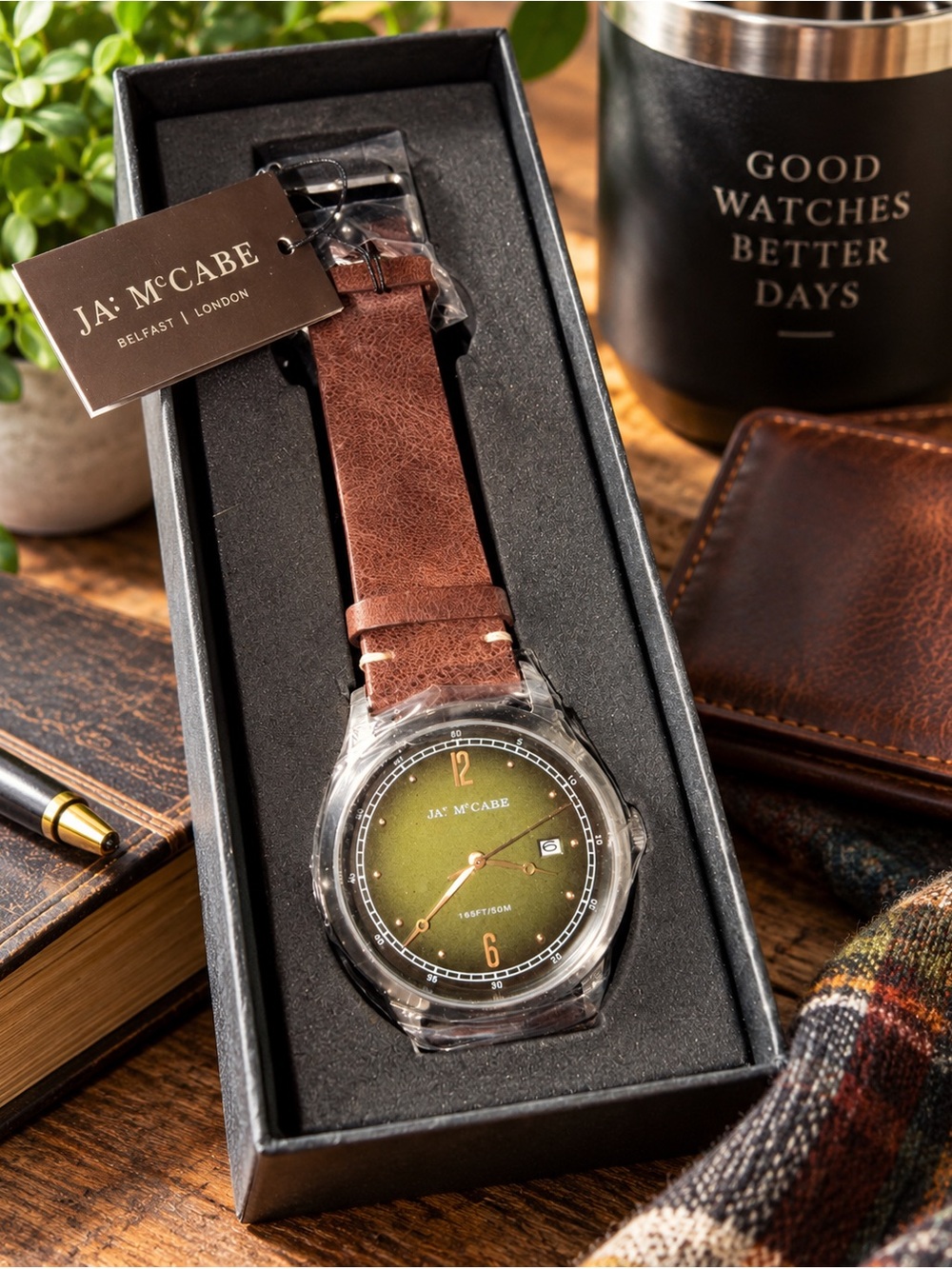 James McCabe Heritage 42 Fumée Black Quartz Watch - New In Box